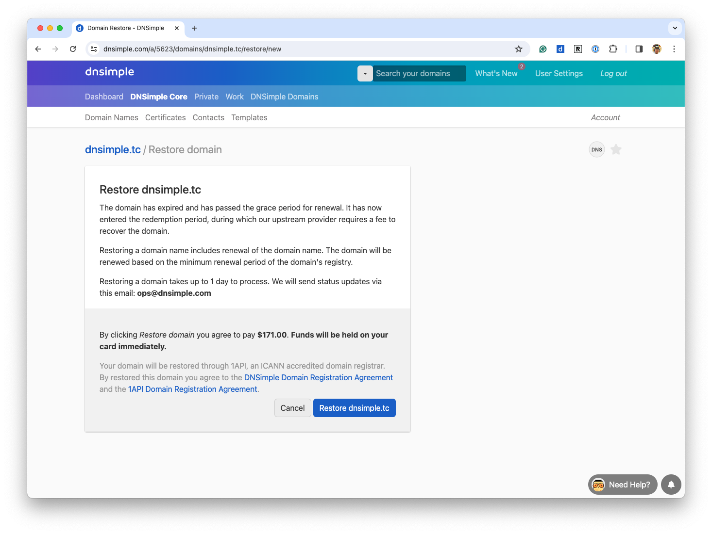 Complete Domain Restore