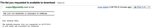 GoDaddy Export Lists Step 4