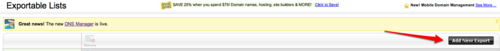 GoDaddy New Export