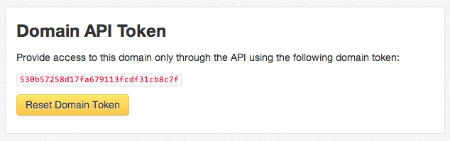 Reset domain token from the UI