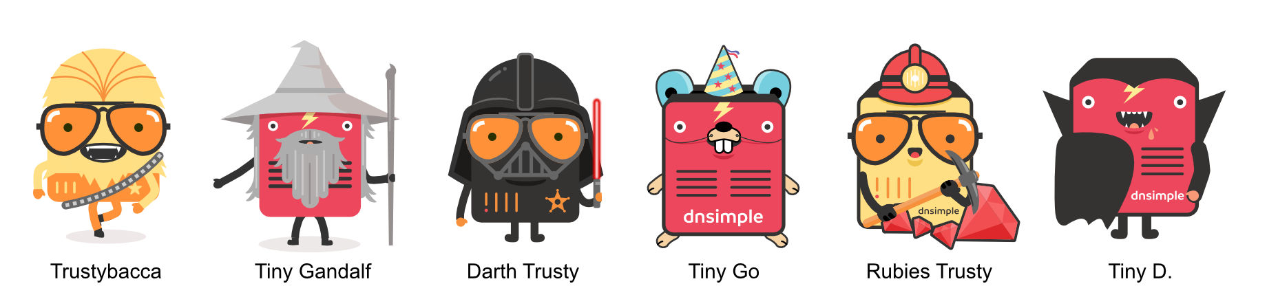 Stickers of the characters of the comic