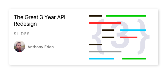 Screenshot showing dnstudy card for Anthony's API talk