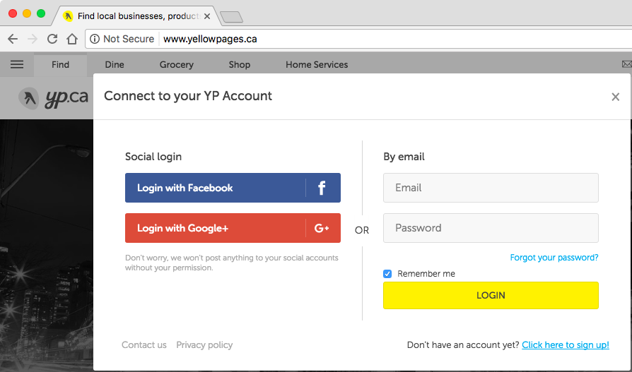 Screenshot of Chrome showing the new warning