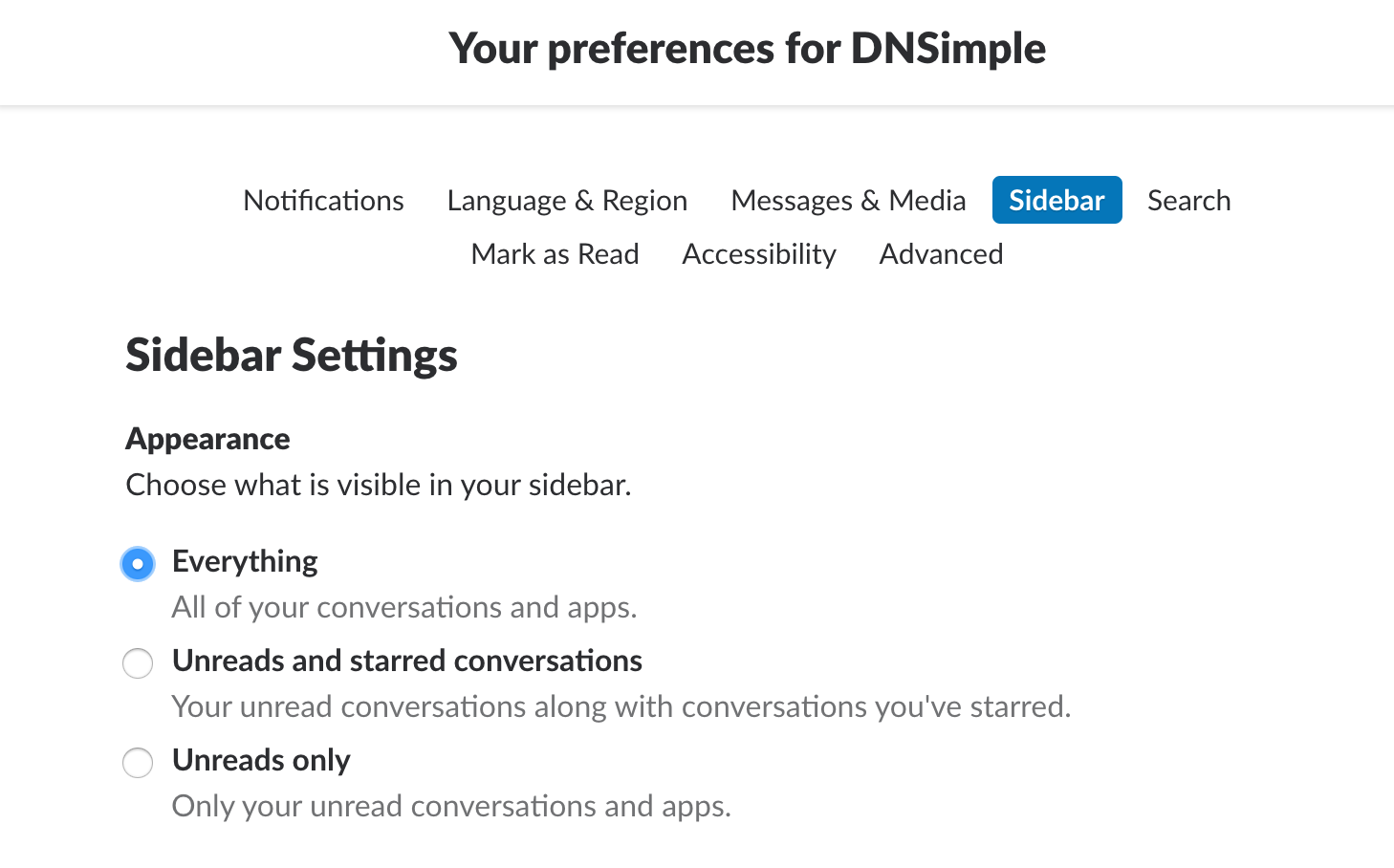 Slack preferences 1