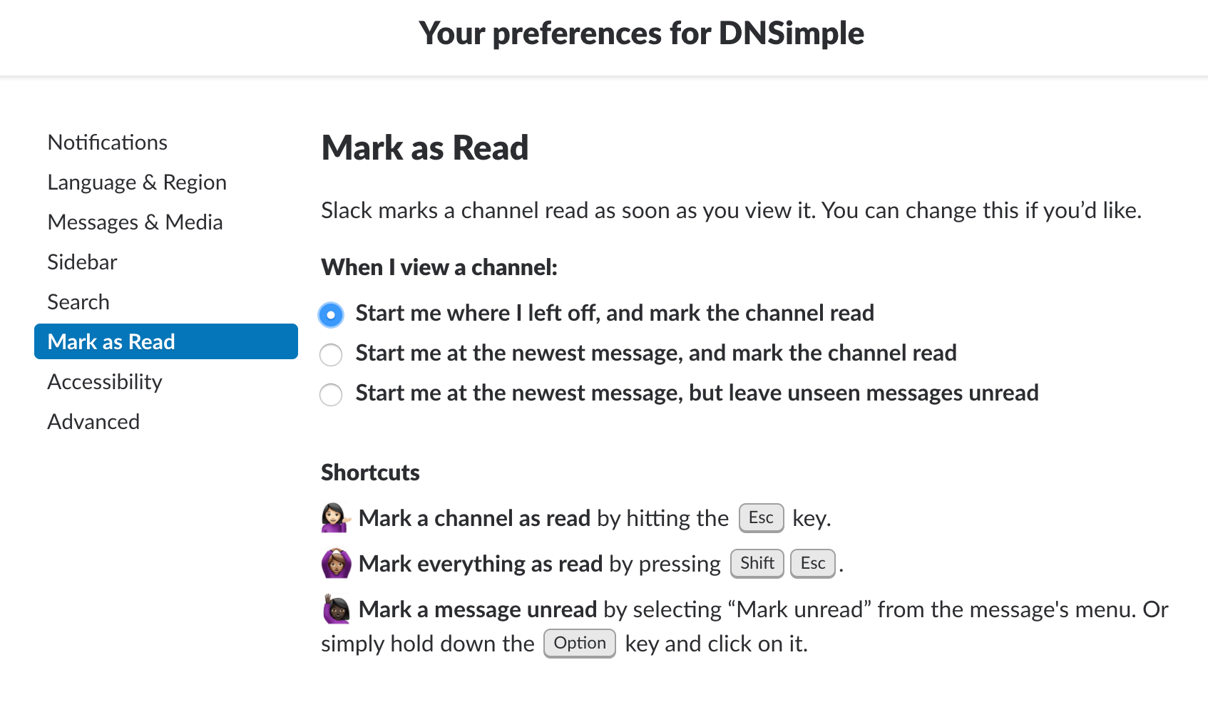 Slack preferences 2