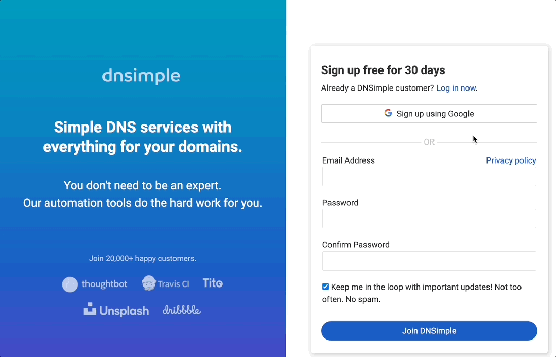 Google Social Sign Up