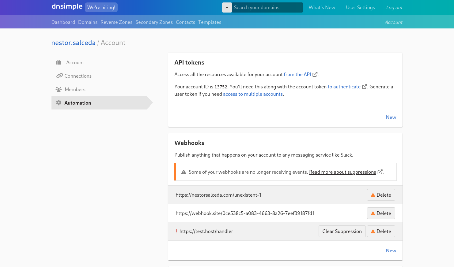 DNSimple interface example